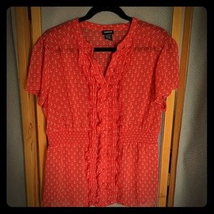 Red and white anchors blouse